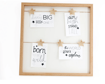Square Photo Frame With Star Pegs For Six Photographs - Price Crash Furniture