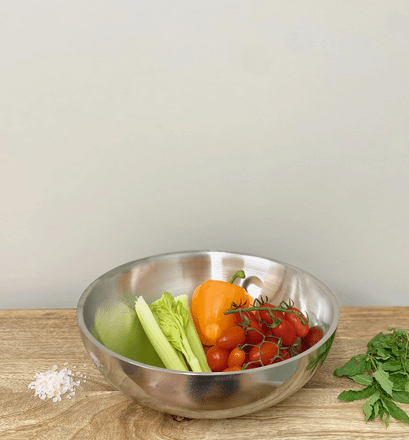 Stainless Steel Shallow Double Walled Bowl 30cm - Price Crash Furniture