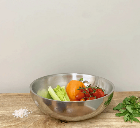 Stainless Steel Shallow Double Walled Bowl 30cm - Price Crash Furniture