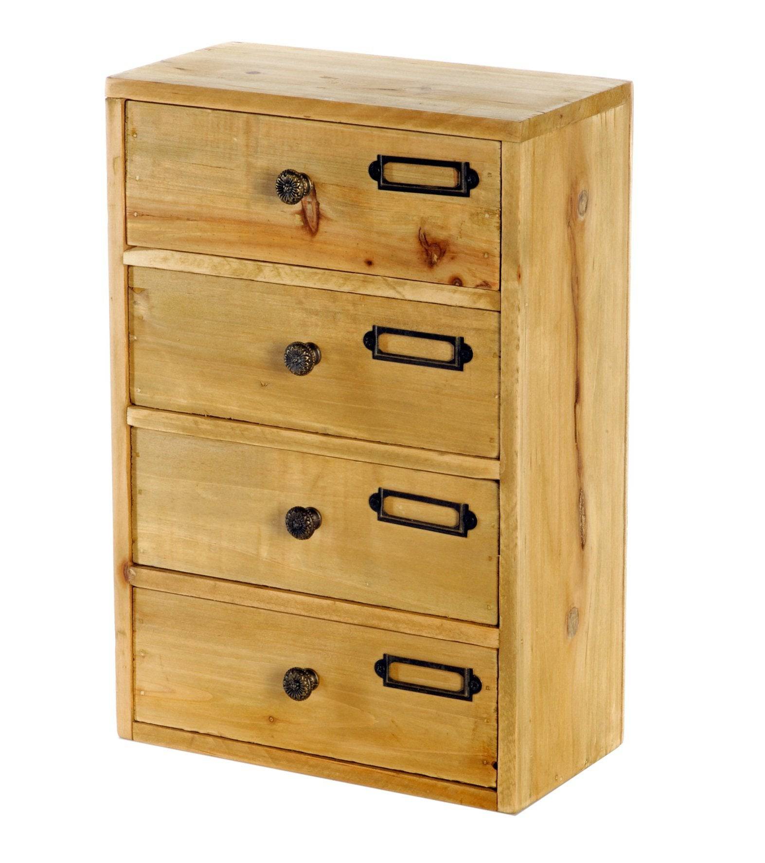 Tall 4 Drawers Wooden Storage 23 x 13 x 34 cm - Price Crash Furniture