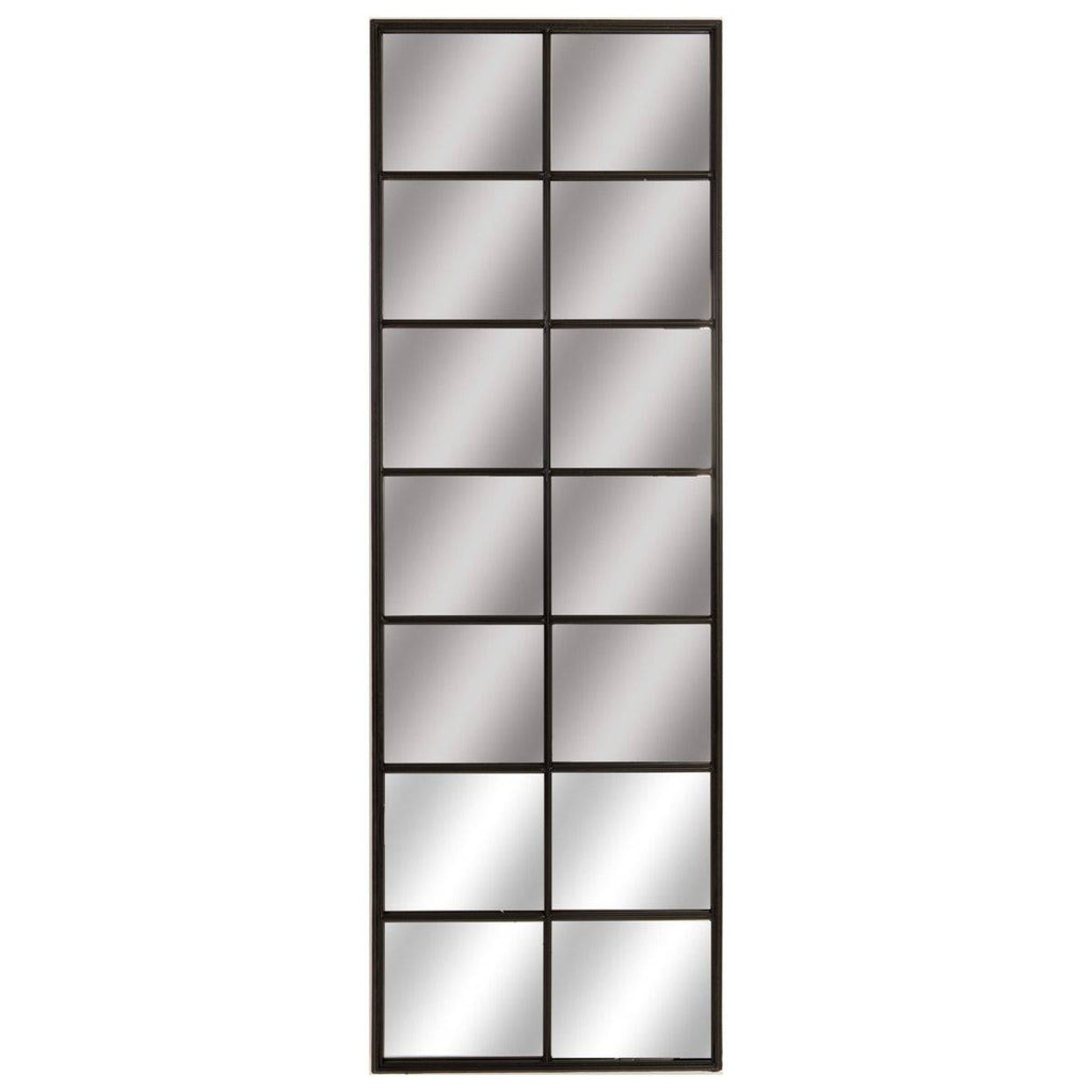 Tall Black Metal Window Mirror - Price Crash Furniture