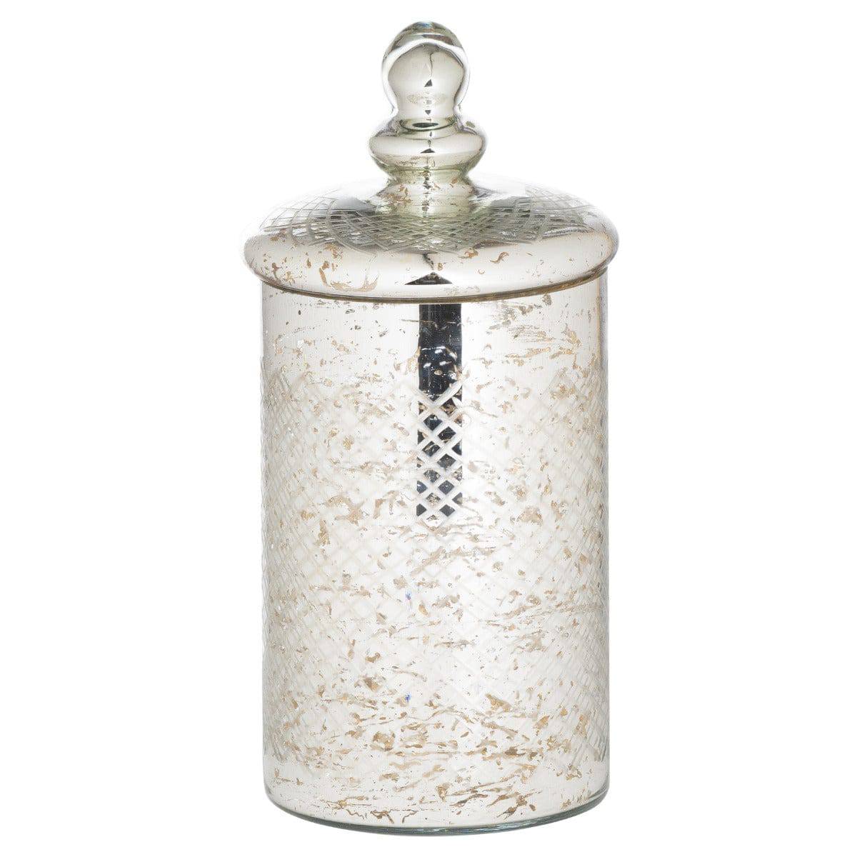 The Lustre Collection Silver Etched Large Trinket Jar - Price Crash Furniture