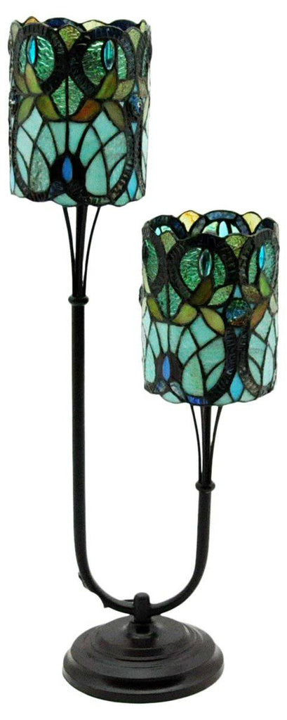 Twin Stem Tiffany Lamp 72cm - Price Crash Furniture