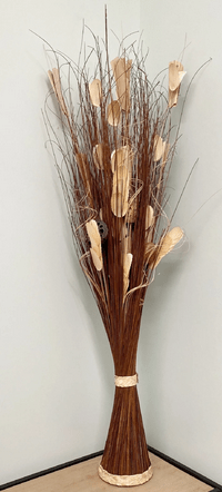 Twisted Stem Vase With Dried Dark Brown & Cream Flowers - Price Crash Furniture