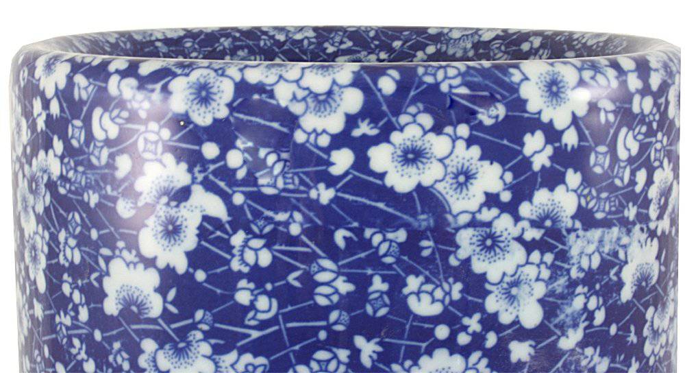 Umbrella Stand, Vintage Blue & White Daisies Design - Price Crash Furniture