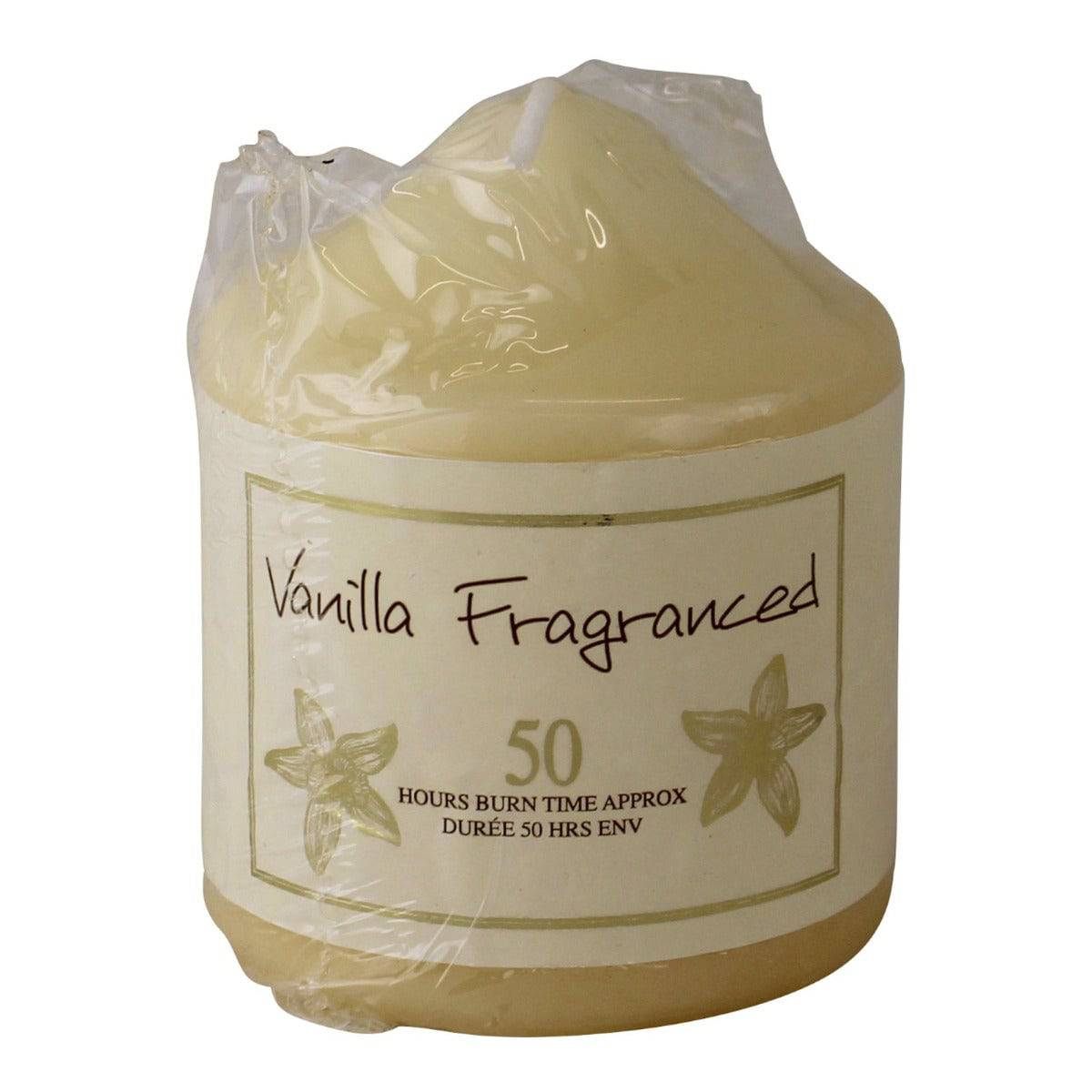 Vanilla Fragranced Pillar Candle, 50hr Burn Time - Price Crash Furniture