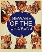 Vintage Metal Sign - Beware Of The Chickens - Price Crash Furniture