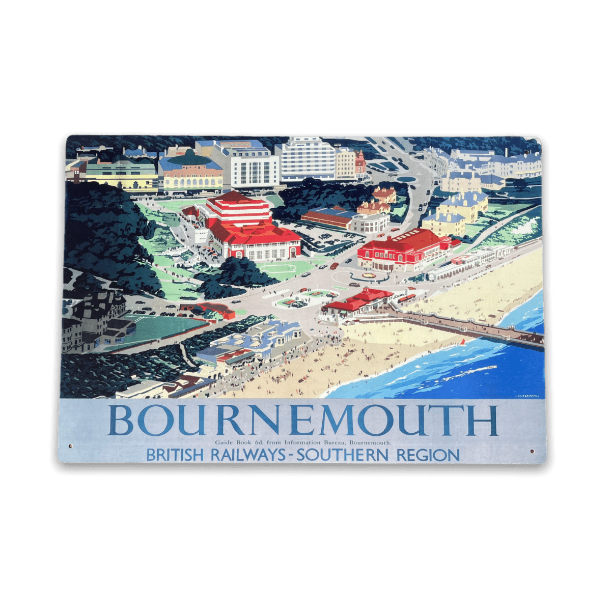 Vintage Metal Sign - British Railways Retro Advertising, Bournemouth - Price Crash Furniture