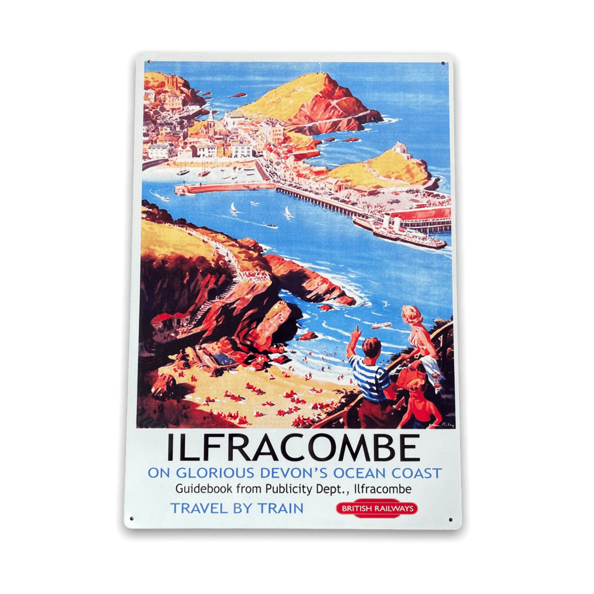 Vintage Metal Sign - British Railways Retro Advertising, Ilfracombe - Price Crash Furniture
