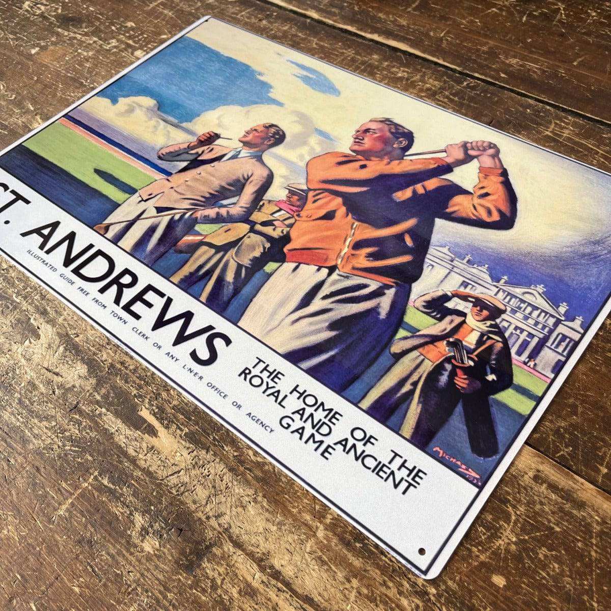 Vintage Metal Sign - British Railways Retro Advertising, St Andrews, Scotland - Price Crash Furniture