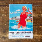 Vintage Metal Sign - British Railways Retro Advertising, Weston-Super-Mare, Somerset - Price Crash Furniture