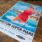 Vintage Metal Sign - British Railways Retro Advertising, Weston-Super-Mare, Somerset - Price Crash Furniture