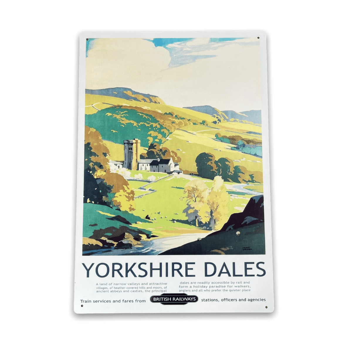 Vintage Metal Sign - British Railways Retro Advertising, Yorkshire Dales - Price Crash Furniture