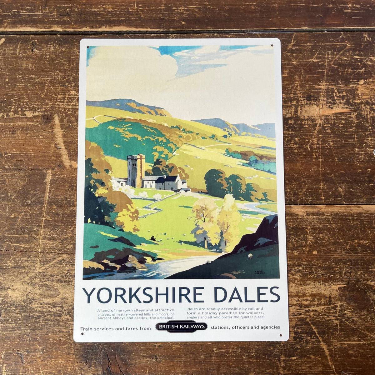 Vintage Metal Sign - British Railways Retro Advertising, Yorkshire Dales - Price Crash Furniture