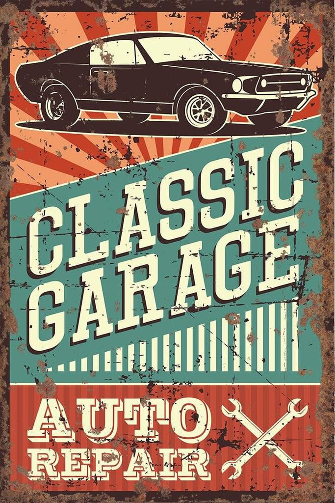 Vintage Metal Sign - Classic Garage Auto Repair - Price Crash Furniture