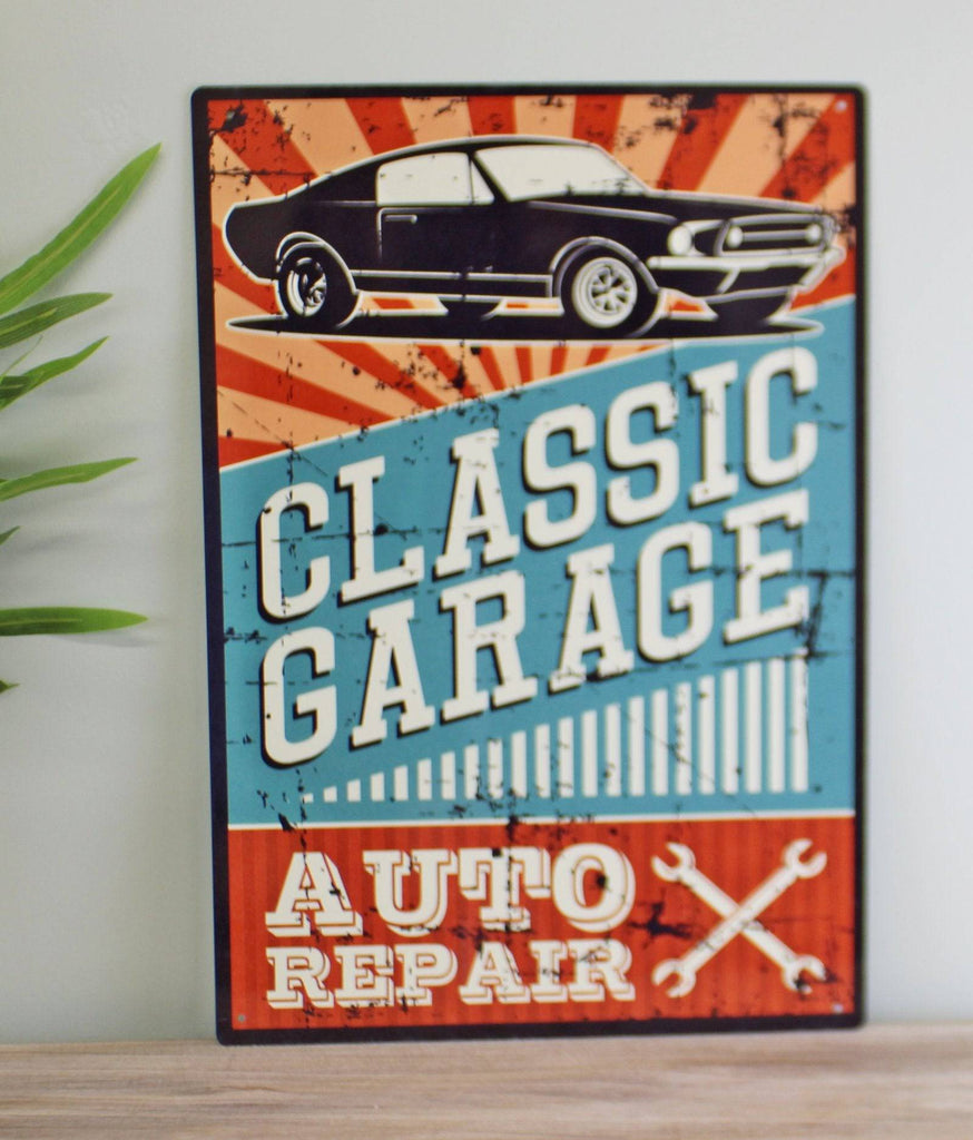 Vintage Metal Sign - Classic Garage Auto Repair - Price Crash Furniture