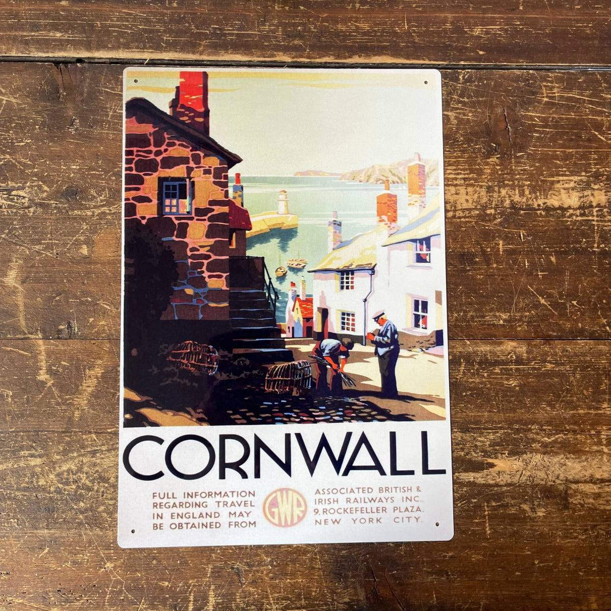 Vintage Metal Sign - Great Western Railway, Cornwall - Price Crash Furniture