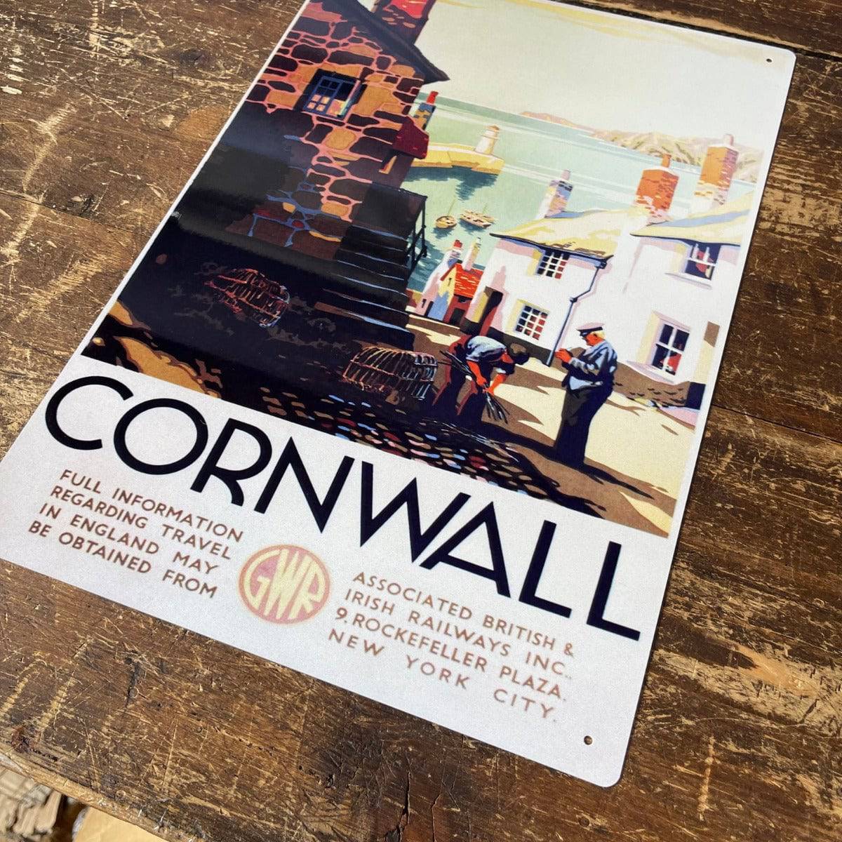 Vintage Metal Sign - Great Western Railway, Cornwall - Price Crash Furniture