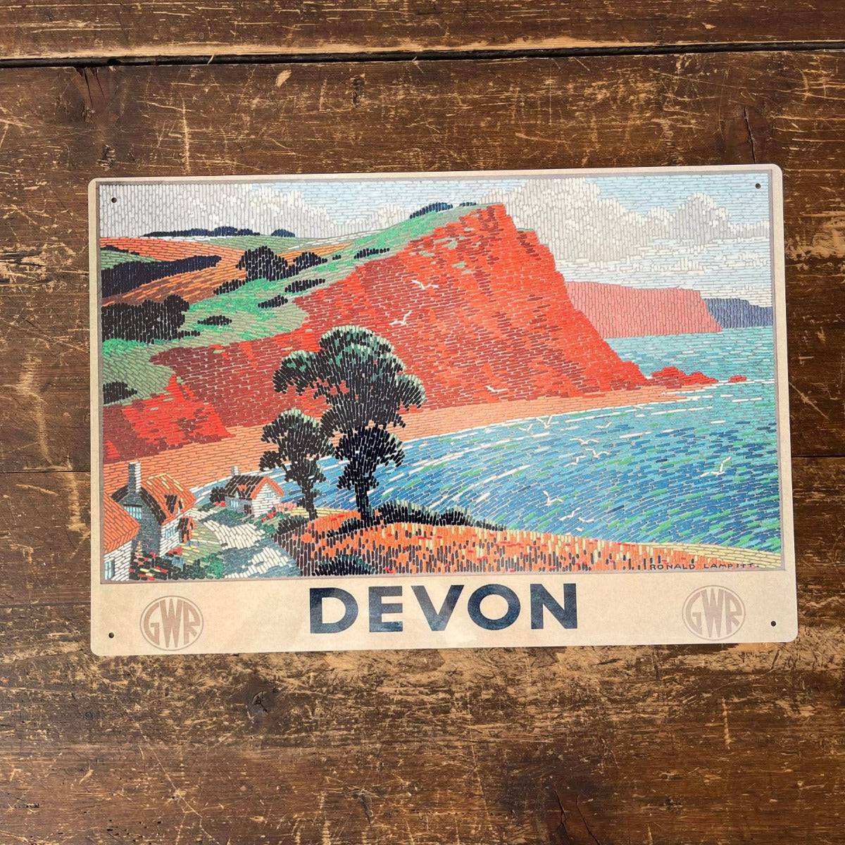 Vintage Metal Sign - Great Western Railway, Devon - Price Crash Furniture