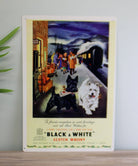 Vintage Metal Sign - Retro Advertising - Black & White Scotch Whiskey - Price Crash Furniture