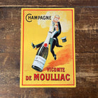 Vintage Metal Sign - Retro Advertising Champagne Vicomte De Moulliac Sign - Price Crash Furniture