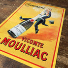 Vintage Metal Sign - Retro Advertising Champagne Vicomte De Moulliac Sign - Price Crash Furniture
