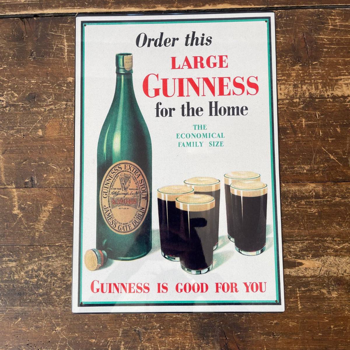 Vintage Metal Sign - Retro Advertising, Large Guinness For Home - Price Crash Furniture