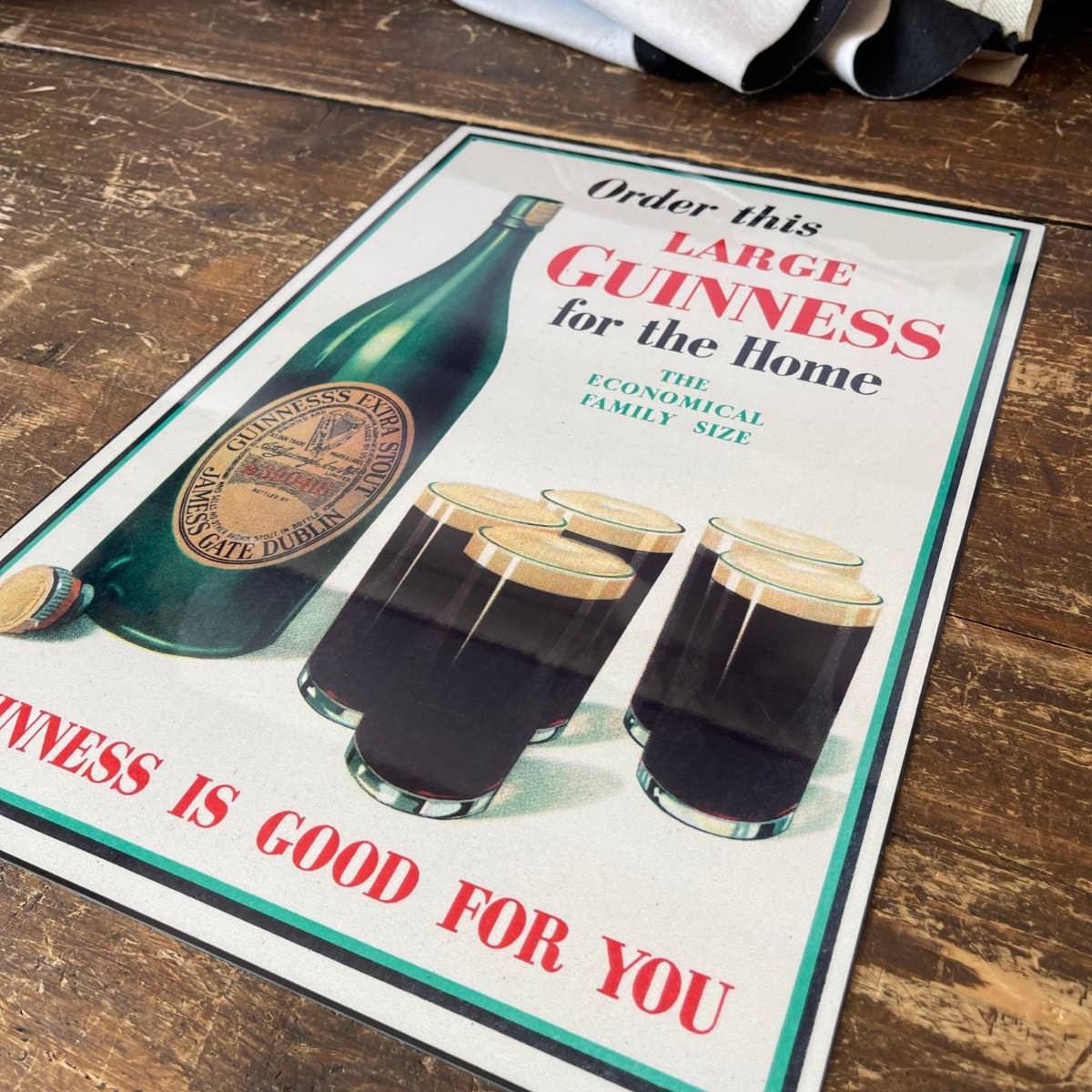Vintage Metal Sign - Retro Advertising, Large Guinness For Home - Price Crash Furniture