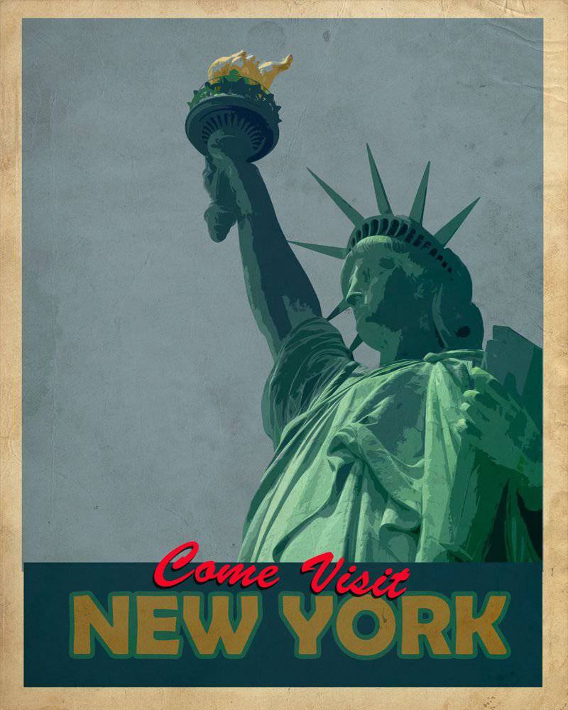 Vintage Metal Sign - Retro Advertising - New York - Price Crash Furniture