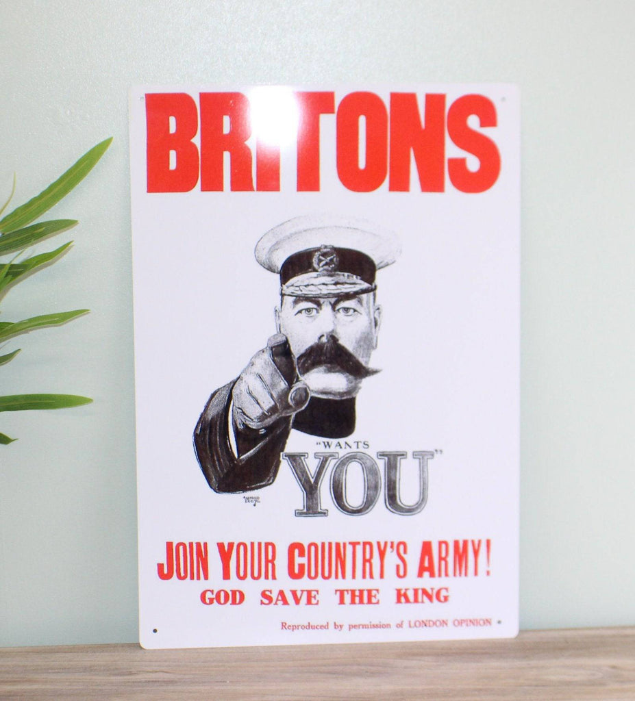 Vintage Metal Sign - Retro Propaganda - Join Your Country's Army - Price Crash Furniture