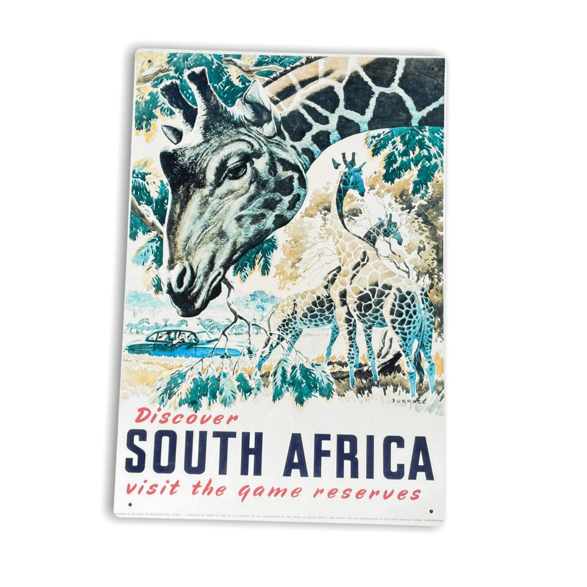 Vintage Metal Sign - Retro Travel Advertising, Visit South Africa - Price Crash Furniture