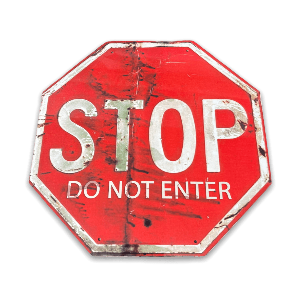 Vintage Metal Sign - Stop, Do Not Enter Sign - Price Crash Furniture