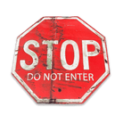 Vintage Metal Sign - Stop, Do Not Enter Sign - Price Crash Furniture