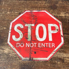 Vintage Metal Sign - Stop, Do Not Enter Sign - Price Crash Furniture