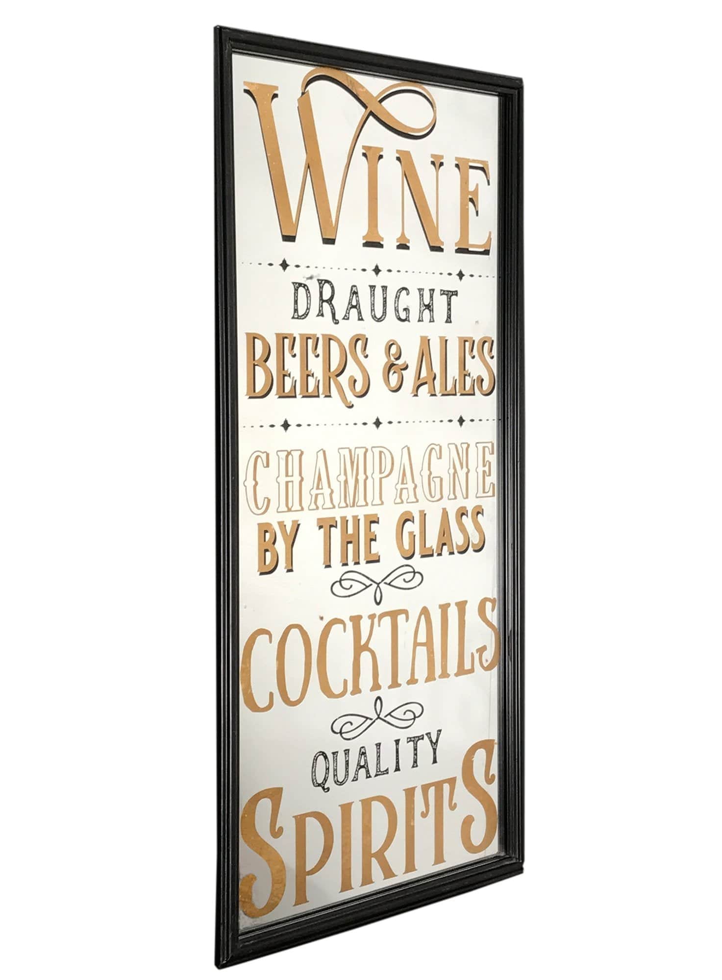 Vintage Style Drinks Text Mirror - Price Crash Furniture