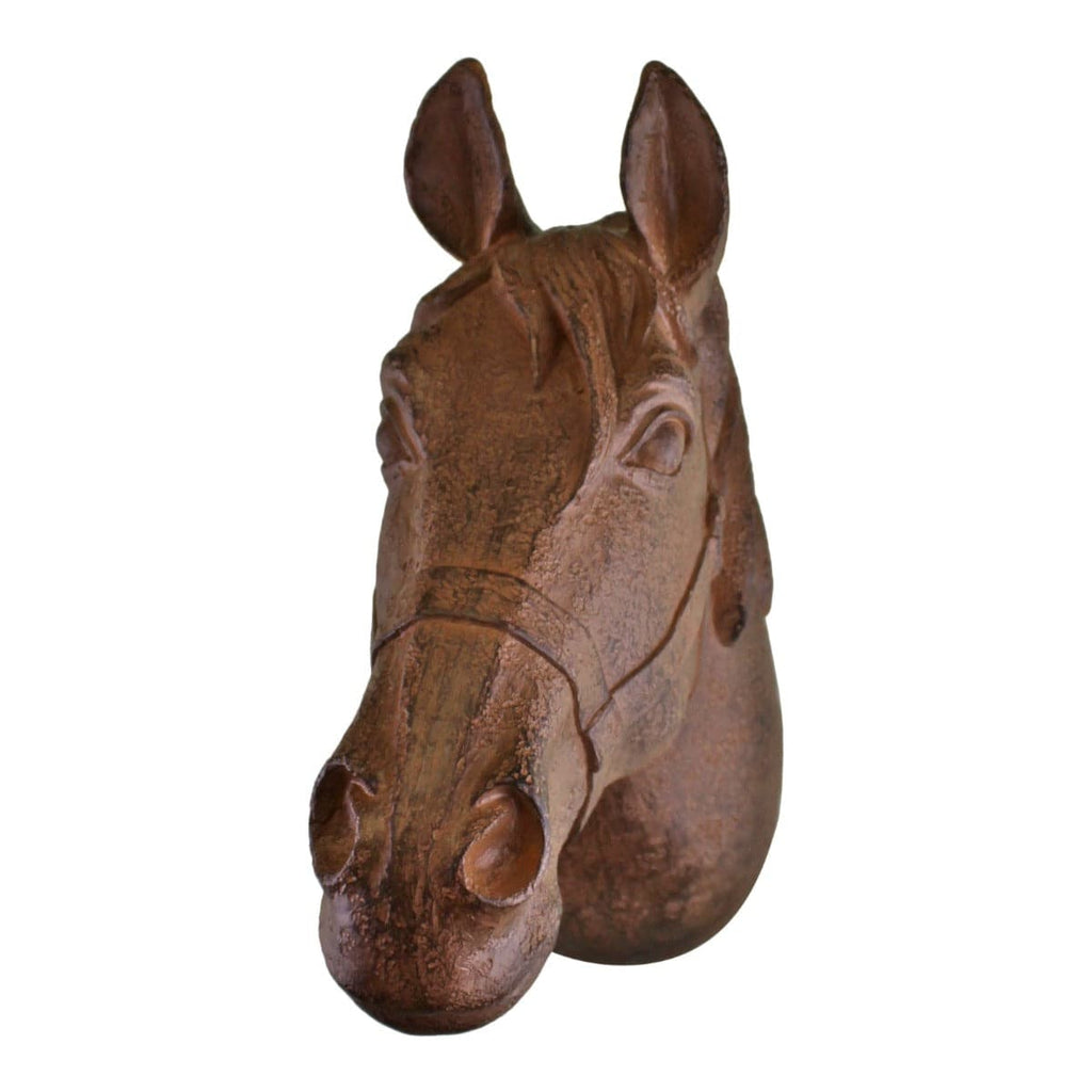 Wall Hanging Horses Head Bust in Rust Finish - Price Crash Furniture