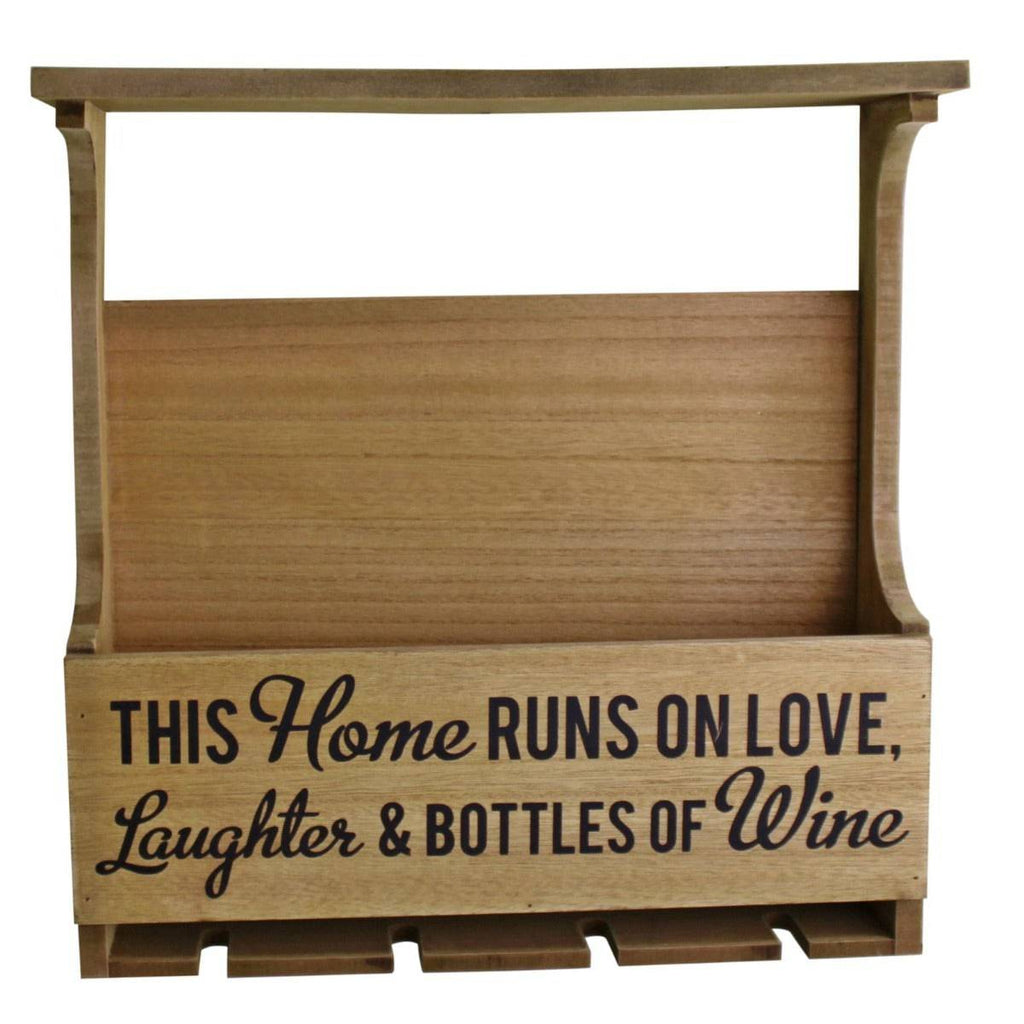 Wall Hanging Wine Bottle & Glass Holder - Price Crash Furniture
