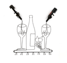 Wall Mounted Black Wire Wine Bottle & Glass Holder - Price Crash Furniture