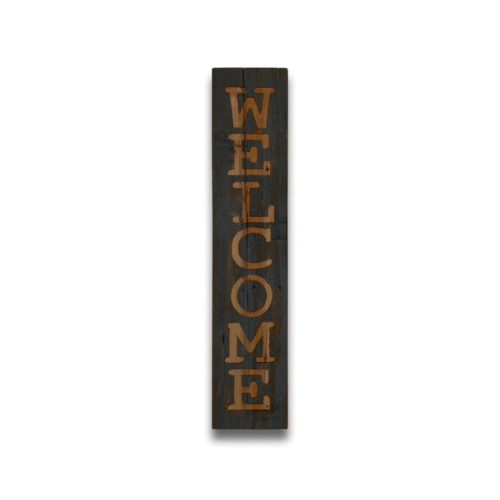 Welcome Grey Wash Wooden Message Plaque - Price Crash Furniture