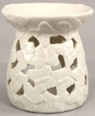 White Embossed Butterfly Oil Burner - Price Crash Furniture