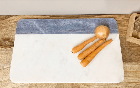 White & Grey Marble Chopping Board 40cm - Price Crash Furniture