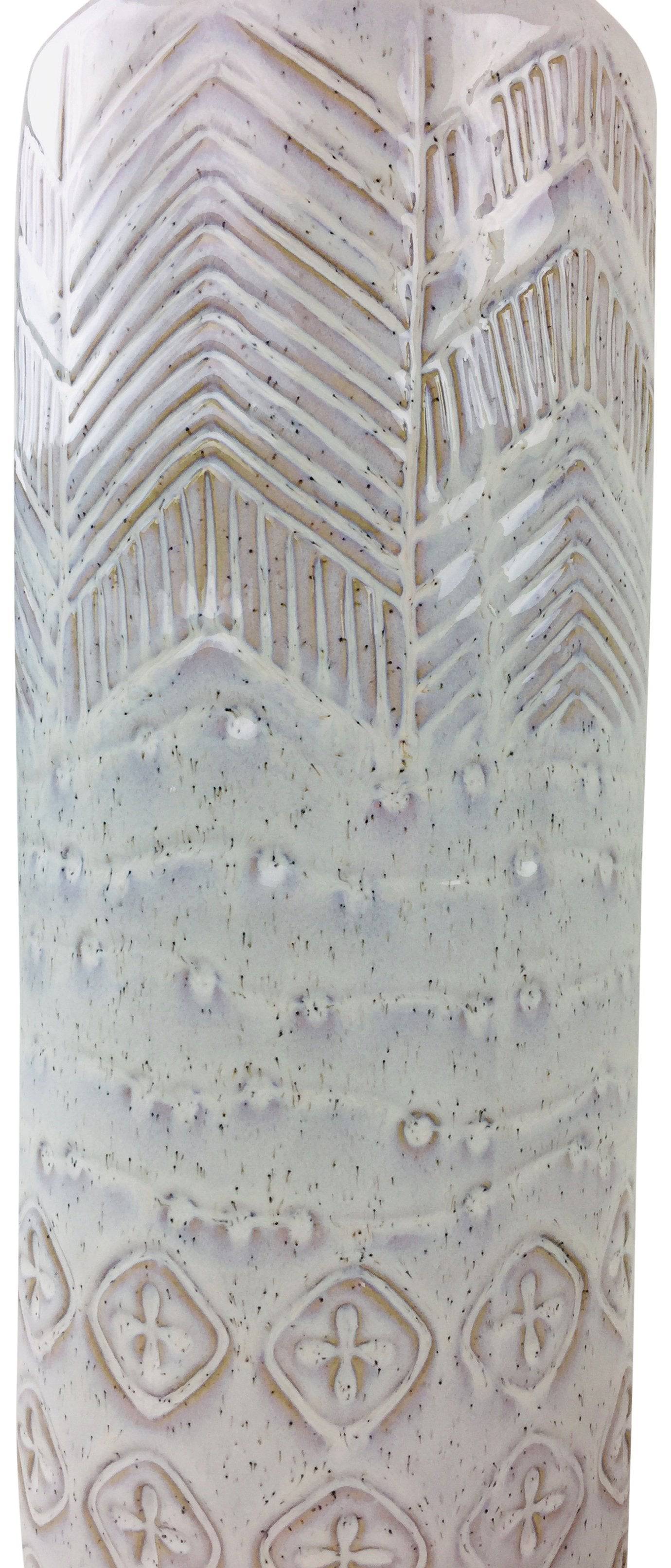 White Herringbone Textured Stoneware Vase 44cm - Price Crash Furniture