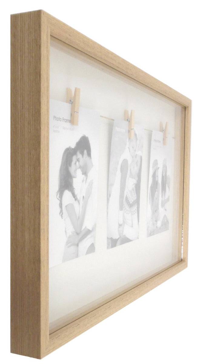 White Natural Wood Triple Peg Frame - Price Crash Furniture