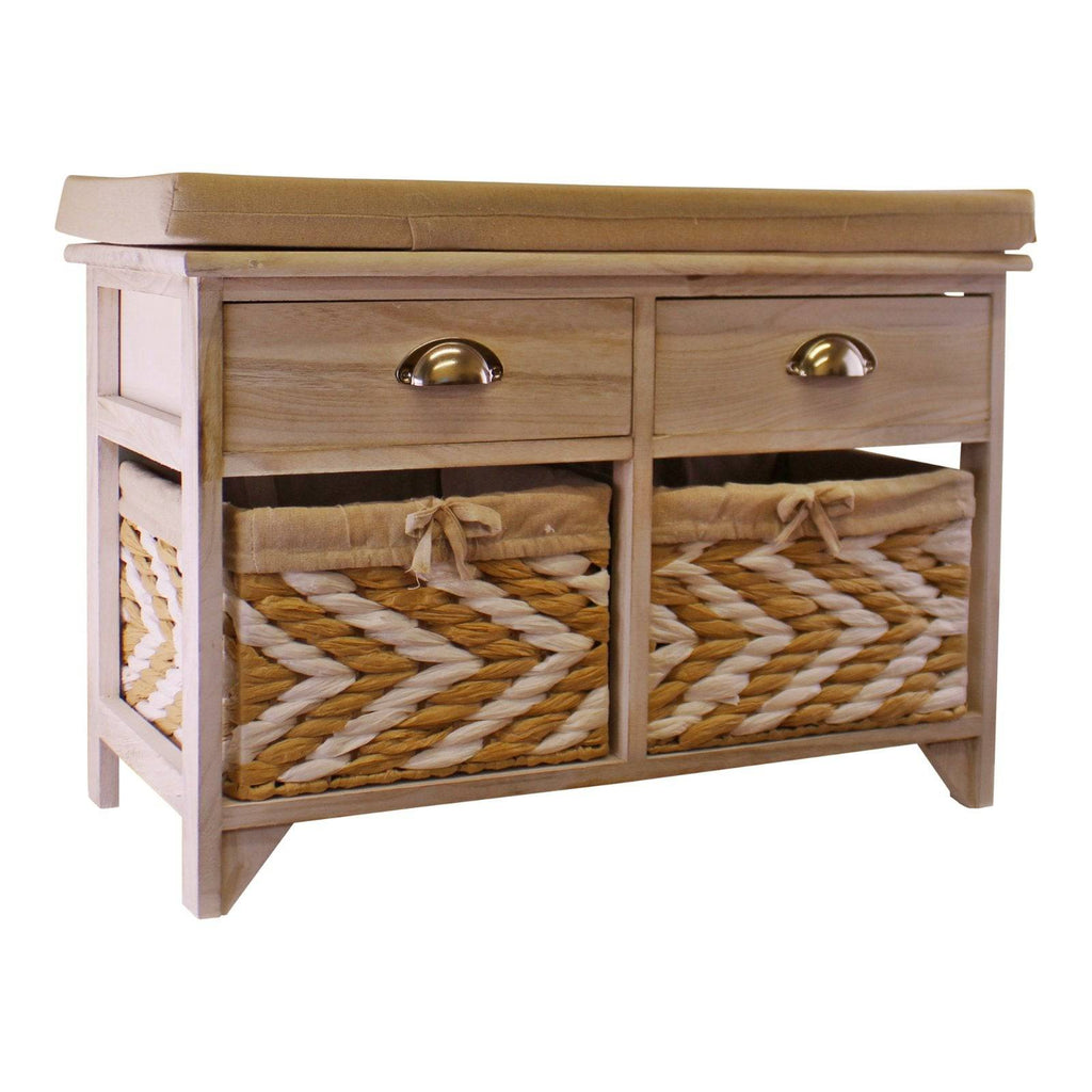 White Wooden Side Table With 2 Drawers 47cm - Price Crash Furniture