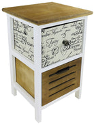 White Wooden Storage Seat Bench With 2 Drawers & 2 Baskets - Price Crash Furniture