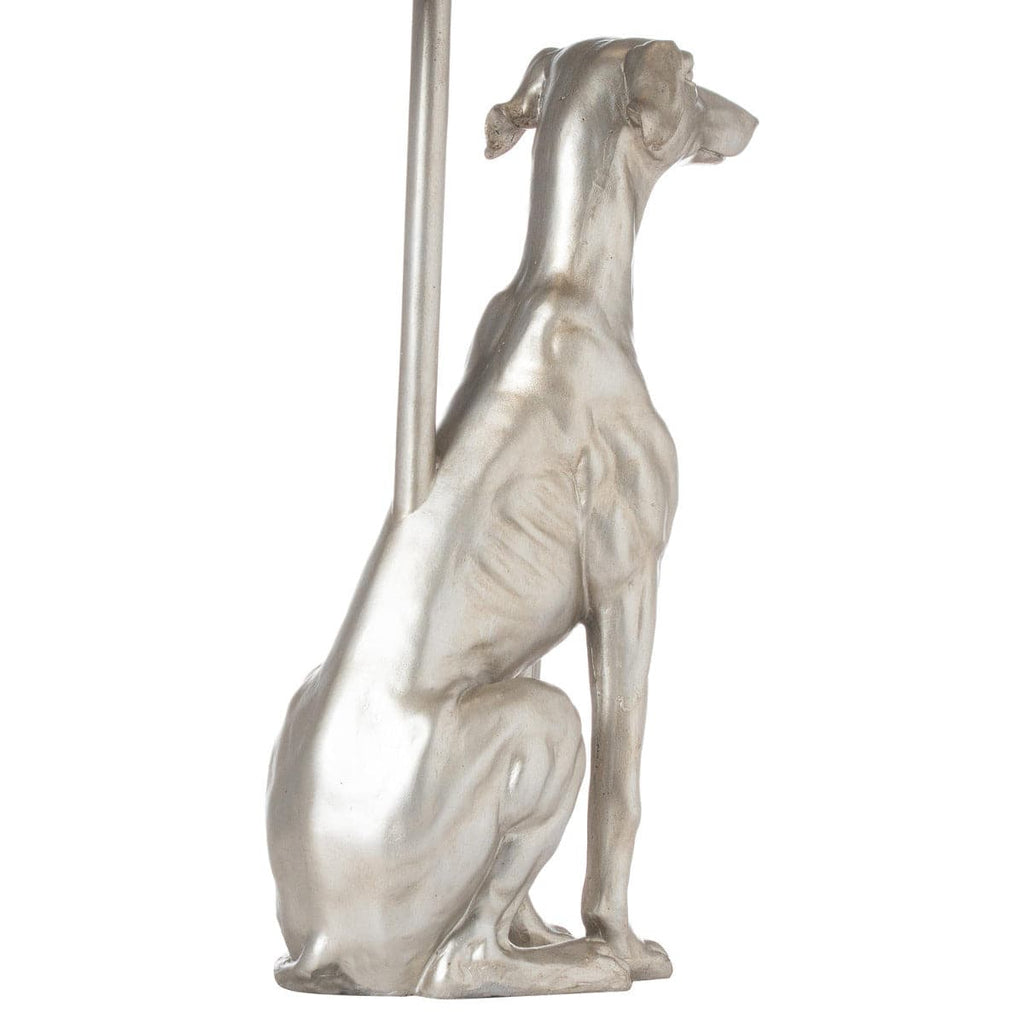 William The Whippet Silver Table Lamp With Grey Velvet Shade - Price Crash Furniture