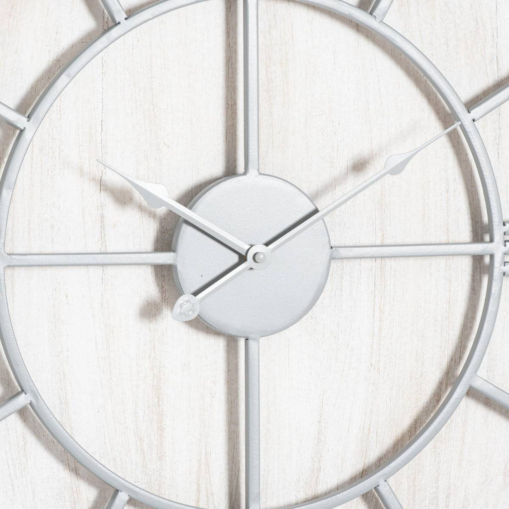 Williston White Wall Clock - Price Crash Furniture