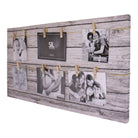 Wood Look Photo Peg Board, Holds 6 Photos - Price Crash Furniture