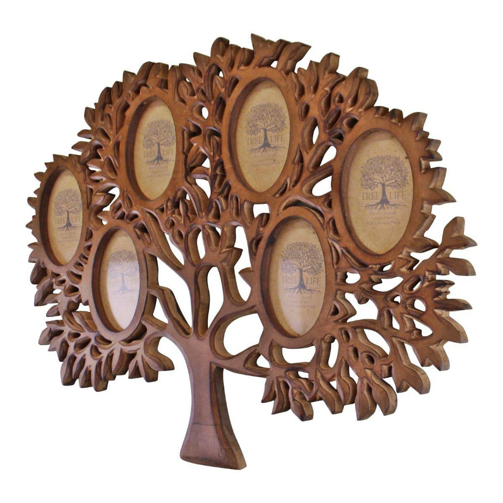 Wooden Multi Photo Frame, Tree Of Life Design - Price Crash Furniture