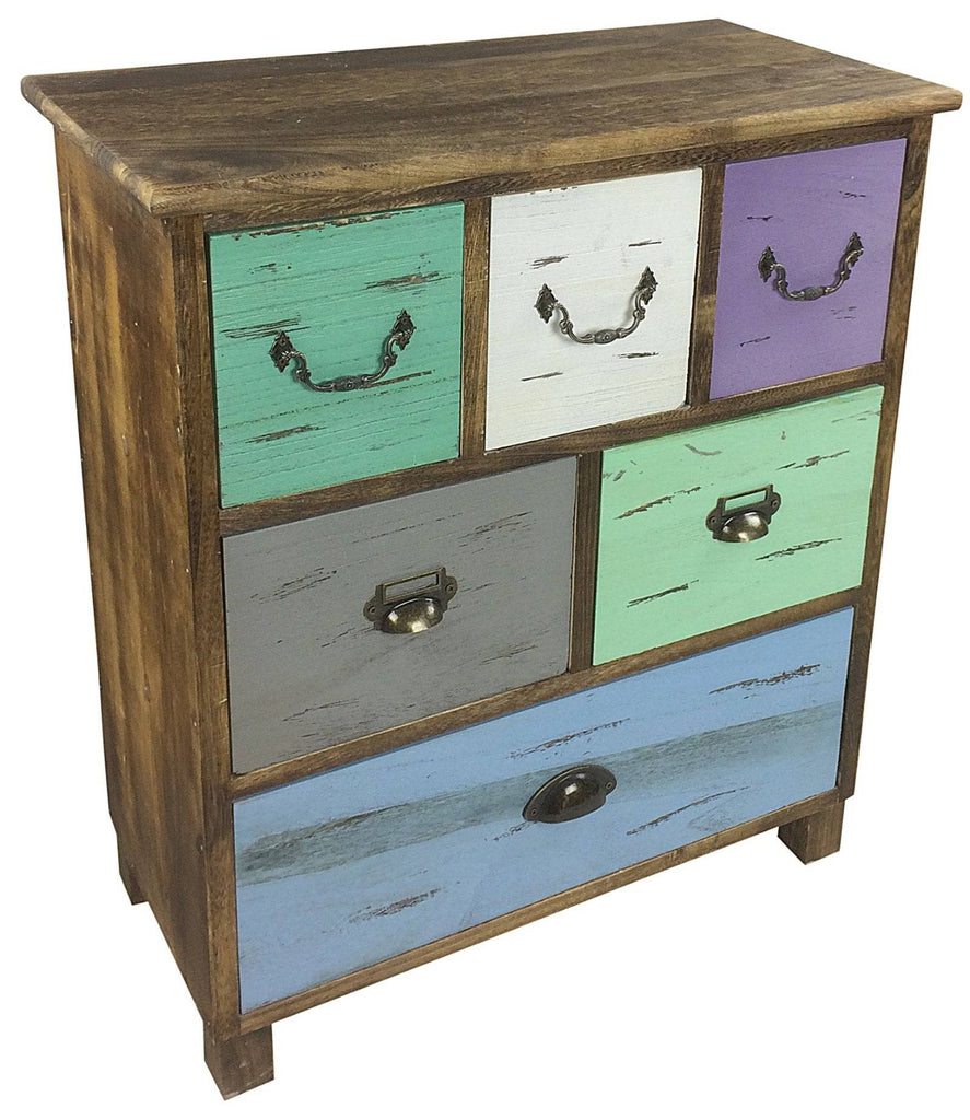 Wooden Storage Cabinet With 6 Drawers 69cm - Price Crash Furniture